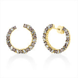 Ohrschmuck 18 kt GG,schwarz rhodin,20 Bag.0,42 ct, F-vsi/si,20 Brill.0,11 ct,TW-pi,22 Brill.1,01 ct,braun