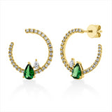 Ohrschmuck 18 kt GG,38 Brill.0,40 ct, F-vsi, 2 Tropp 0,08 ct,F-vsi/si,14 Brill.0,09 ct, F-vsi,2 Tsavo 0,65 ct