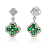 Ohrschmuck 18 kt WG+GG,52 Brill.0,59 ct,TW-si,2 Brill.0,05 ct,TW-si,8 Brill.0,36 ct,8 Smaragde 1,36 ct