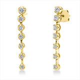 Ohrschmuck 18 kt GG, 2 Brill. 0,09 ct, TW-si, 2 Brill. 0,11 ct, TW-si, 10 Brill. 0,30 ct, TW-si