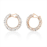 Creolen 18 kt RG, 54 Bag. 2,66 ct, F-vsi, 98 Brill. 0,68 ct, TW-si, 44 Princ. 2,61 ct, F-vsi