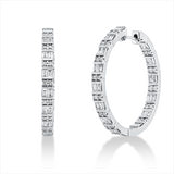 Creolen 18 kt WG, 56 Bag. 1,62 ct, F-vsi, 48 Brill. 0,48 ct, TW-si