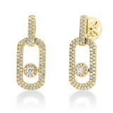 Ohrschmuck 18 kt GG, 2 Brill. 0,11 ct, TW-si, 184 Brill. 0,90 ct, TW-si