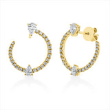 Ohrschmuck 18 kt GG, 18 Brill. 0,11 ct, F-vsi, 4 Tropfen 0,47 ct, F-vsi/si, 30 Brill. 0,26 ct, F-vsi