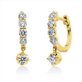 Ohrschmuck 18 kt GG, 2 Brill. 0,18 ct, TW-si, 8 Brill. 0,54 ct, TW-si