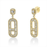 Ohrschmuck 18 kt GG, 28 Brill. 0,42 ct, 228 Brill. 1,16 cti, 2 Brill. 0,07 ct, TW-si, 32 Bag. 0,96 ct, F-vsi/si