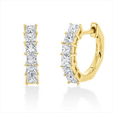 Creolen 18 kt GG, 12 Princ. 1,08 ct, F-vsi/si