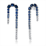 Ohrschmuck 18 kt WG, 18 Brill. 0,38 ct, TW-si, 24 Saphire 1,42 ct blau, 6 Saphire 1,28 ct blau