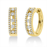 Creolen 18 kt GG, 10 Brill. 0,60 ct, F-vsi/si, 56 Brill. 0,39 ct, F-vsi/si