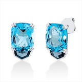 Ohrschmuck 18 kt WG, 2 Topase 1,10 ct Lond. blue, 2 Topase 12,00 ct blau