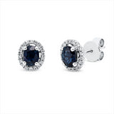 Ohrstecker 18 kt WG, 36 Brill. 0,16 ct, TW-si, 2 Saphire 0,96 ct blau