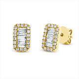 Ohrstecker 18 kt GG, 10 Trap. 0,21 ct, TW-si, 36 Brill. 0,11 ct, TW-si