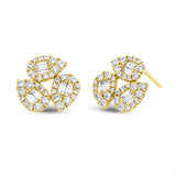 Ohrstecker 18 kt GG, 12 Bag. 0,18 ct, TW-si, 66 Brill. 0,39 ct, TW-si