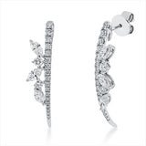 Ohrschmuck 18 kt WG, 6 Nav. 0,78 ct, F-vsi, 40 Brill. 0,71 ct, F-vsi