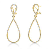 Ohrschmuck 14 kt GG, 154 Brill. 1,36 ct, TW-si