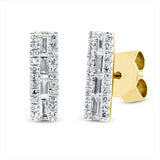 Ohrstecker 14 kt GG, Fassung rhodiniert, 8 Bag. 0,15 ct, TW-si, 44 Dia. 0,12 ct, TW-si