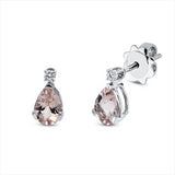Ohrstecker 18 kt WG, 2 Brill. 0,07 ct, TW-si, 2 Morganit 1,24 ct rosa