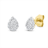 Ohrstecker 18 kt GG, Fassung rhodiniert, 2 Brill. 0,05 ct, TW-si, 16 Brill. 0,16 ct, TW-si