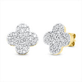 Ohrstecker 18 kt GG, Fassung rhodiniert, 48 Brill. 0,69 ct, TW-si