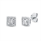 Ohrstecker 18 kt WG, 2 Princ. 0,19 ct, TW-si, 32 Dia. 0,08 ct, TW-si