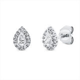 Ohrstecker 18 kt WG, 2 Tropfen 0,20 ct, TW-si, 28 Dia. 0,07 ct, TW-si