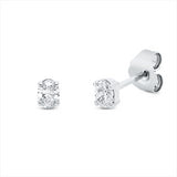 Ohrstecker 18 kt WG, 2 Oval 0,25 ct, TW-si