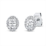 Ohrstecker 18 kt WG, 2 Oval 0,27 ct, TW-si, 28 Dia. 0,08 ct, TW-si