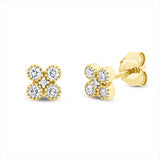 Ohrstecker 18 kt GG, Fassung rhodiniert, 2 Brill. 0,04 ct, TW-si, 6 Brill. 0,17 ct, TW-si, 2 Brill. 0,01 ct, TW-si