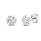 Ohrstecker 18 kt WG, 2 Brill. 0,08 ct, TW-si, 18 Brill. 0,26 ct, TW-si
