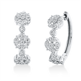 Creolen 18 kt WG, 4 Brill. 0,14 ct, TW-si, 54 Brill. 0,46 ct, TW-si