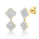 Ohrschmuck 18 kt GG, Fassung rhodiniert, 32 Brill. 0,40 ct, TW-si, 4 Brill. 0,02 ct, TW-si