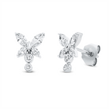 Ohrstecker 18 kt WG, 2 Brill. 0,03 ct, 4 Nav. 0,13 ct, 4 Nav. 0,34 ct, 2 Brill. 0,01 ct, TW-si