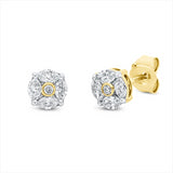 Ohrstecker 18 kt GG, Fassung rhodiniert, 8 Nav. 0,46 ct, TW-si, 2 Brill. 0,03 ct, TW-si