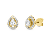 Ohrstecker 18 kt GG, 2 Tropfen 0,37 ct, TW-si, 32 Brill. 0,28 ct, TW-si