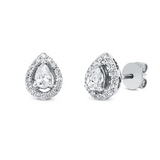 Ohrstecker 18 kt WG, 2 Tropfen 0,38 ct, TW-si, 32 Brill. 0,28 ct, TW-si