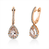 Ohrschmuck 18 kt RG, 60 Brill. 0,51 ct, TW-si, 2 Morganit 1,18 ct rosé