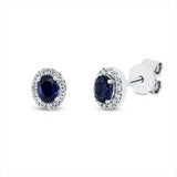 Ohrstecker 18 kt WG, 28 Brill. 0,09 ct, TW-si, 2 Saphire 0,41 ct blau