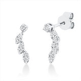 Ohrstecker 18 kt WG, 2 Brill. 0,06 ct, TW-si, 12 Brill. 0,18 ct, TW-si