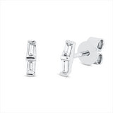 Ohrstecker 18 kt WG, 4 Trap. 0,12 ct, TW-si