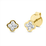 Ohrstecker 18 kt GG, 8 Brill. 0,18 ct, TW-si, 2 Brill. 0,02 ct, TW-si