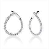 Creolen 18 kt WG, 54 Brill. 0,82 ct, TW-si