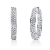 Creolen 18 kt WG, 240 Brill. 4,06 ct, TW-vsi