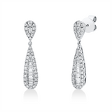 Ohrschmuck 18 kt WG, 16 Bag. 0,22 ct, TW-si, 4 Trap. 0,06 ct, TW-si, 68 Brill. 0,49 ct, TW-si