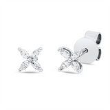 Ohrstecker 18 kt WG, 8 Nav. 0,15 ct, TW-si