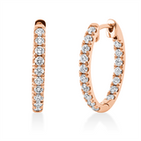 Creolen 18 kt RG, 34 Brill. 0,96 ct, TW-si