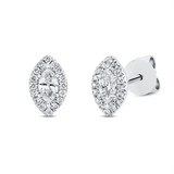 Ohrstecker 18 kt WG, 2 Nav. 0,19 ct, TW-si, 32 Brill. 0,10 ct, W-si