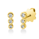 Ohrstecker 18 kt GG, 4 Brill. 0,07 ct, TW-si, 2 Brill. 0,06 ct, TW-si