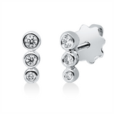 Ohrstecker 18 kt WG, 4 Brill. 0,07 ct, TW-si, 2 Brill. 0,06 ct, TW-si