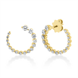 Ohrstecker 18 kt GG, 4 Brill. 0,25 ct, TW-si, 28 Brill. 0,55 ct, TW-si