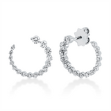 Ohrstecker 18 kt WG, 4 Brill. 0,25 ct, TW-si, 28 Brill. 0,55 ct, TW-si